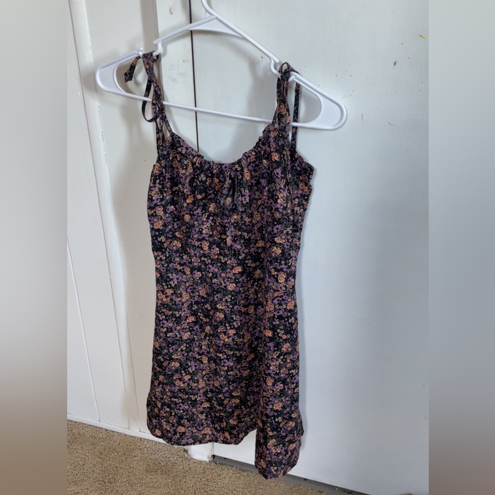 SHEIN Floral Black and Pink Dress